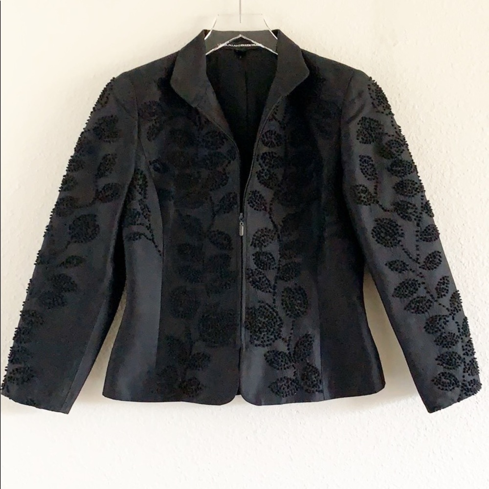 Linda Allard Ellen Tracy Black Zip Career Jacket